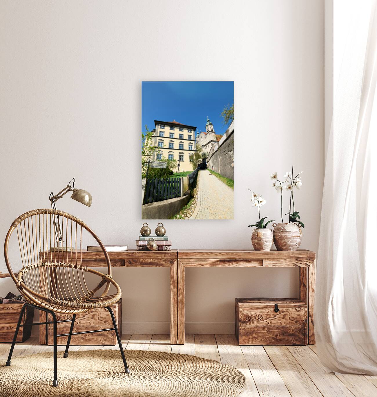 Germany Bavaria Romantic Road. Landsberg am Lech. Heilig Kreuz church Reproduction