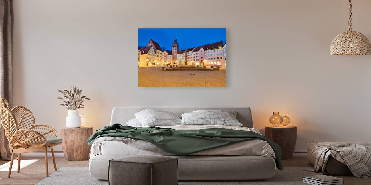 Germany Bavaria Romantic Road. Landsberg am Lech. Hauptplatz square Reproduction