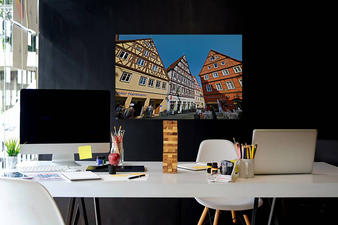 Germany Bavaria Romantic Road. The centre of Nordlingen. Historische Altstadt Reproduction