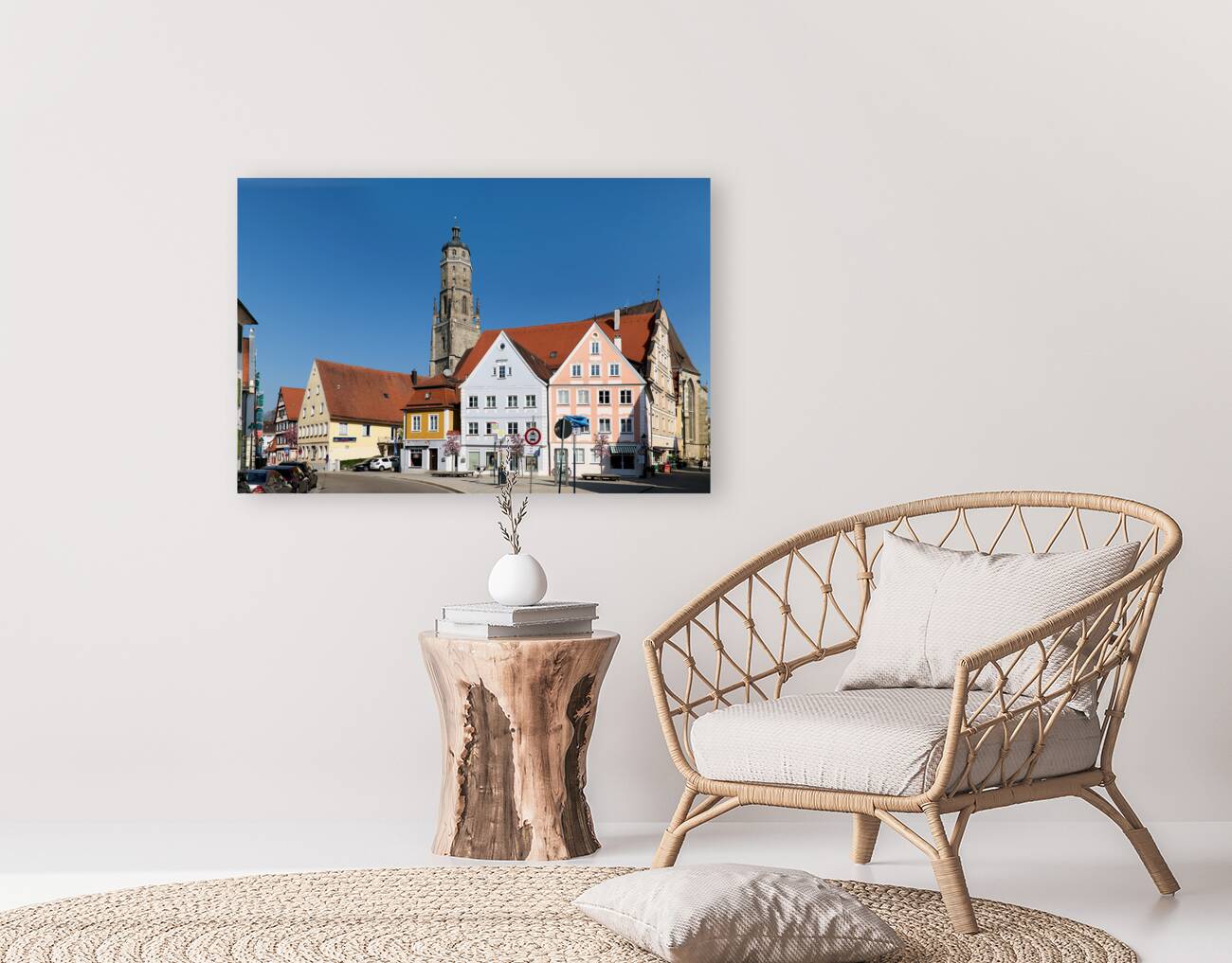 Germany Bavaria Romantic Road. The centre of Nordlingen Reproduction