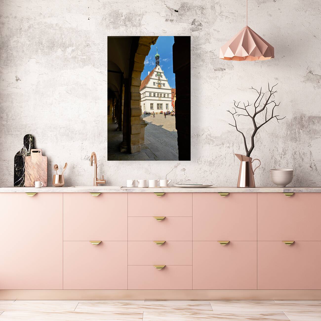 Germany Bavaria Romantic Road. Rothenburg ob der Tauber. Market Square. marktplatz Reproduction