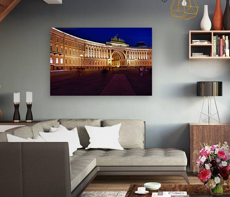 St. Petersburg Russia. Winter Palace in Palace Square Reproduction