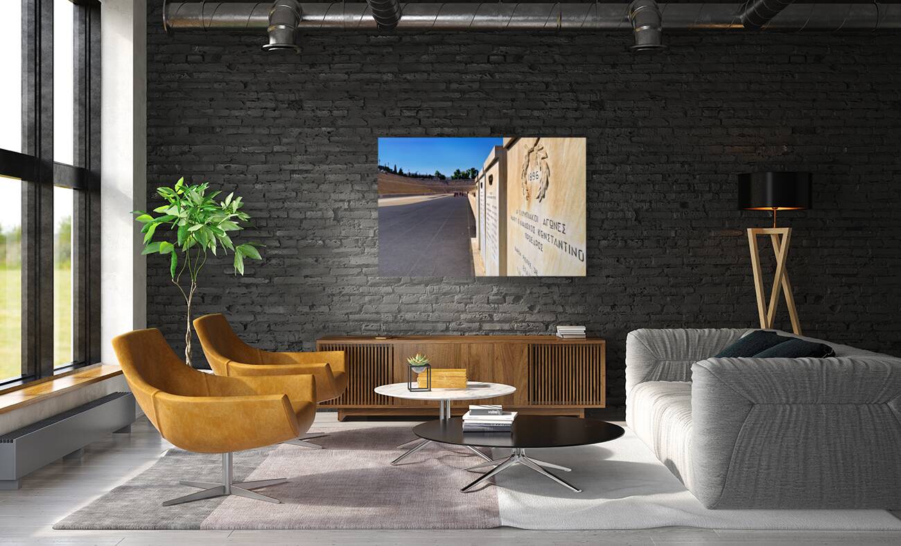 Athens Greece.The Panathenaic Stadium site of the first modern Olympic games in 1896 now hosting ceremonial events & live music concerts. Reproduction