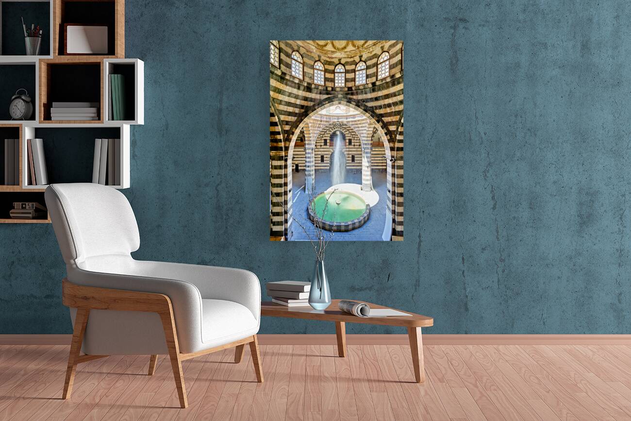 Syria. Khan Asad Pasha is the largest Caravanserai in the Old City of Damascus Reproduction