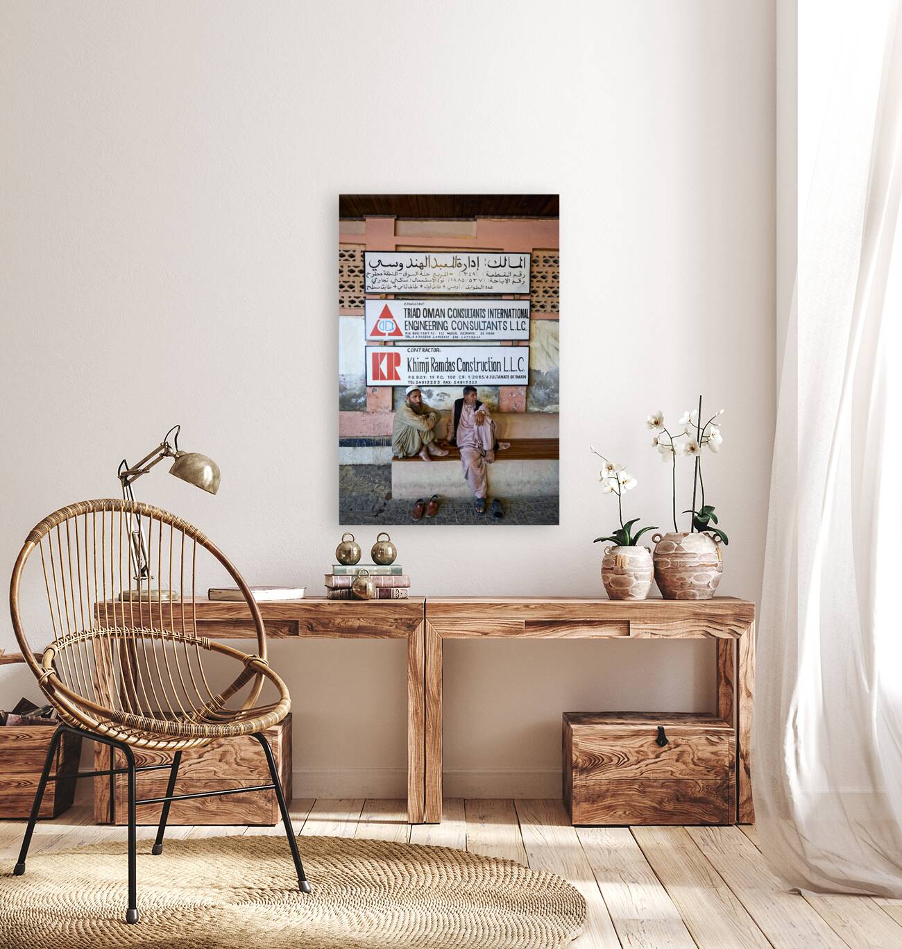 Oman. Muscat. Portrait of omani men Reproduction