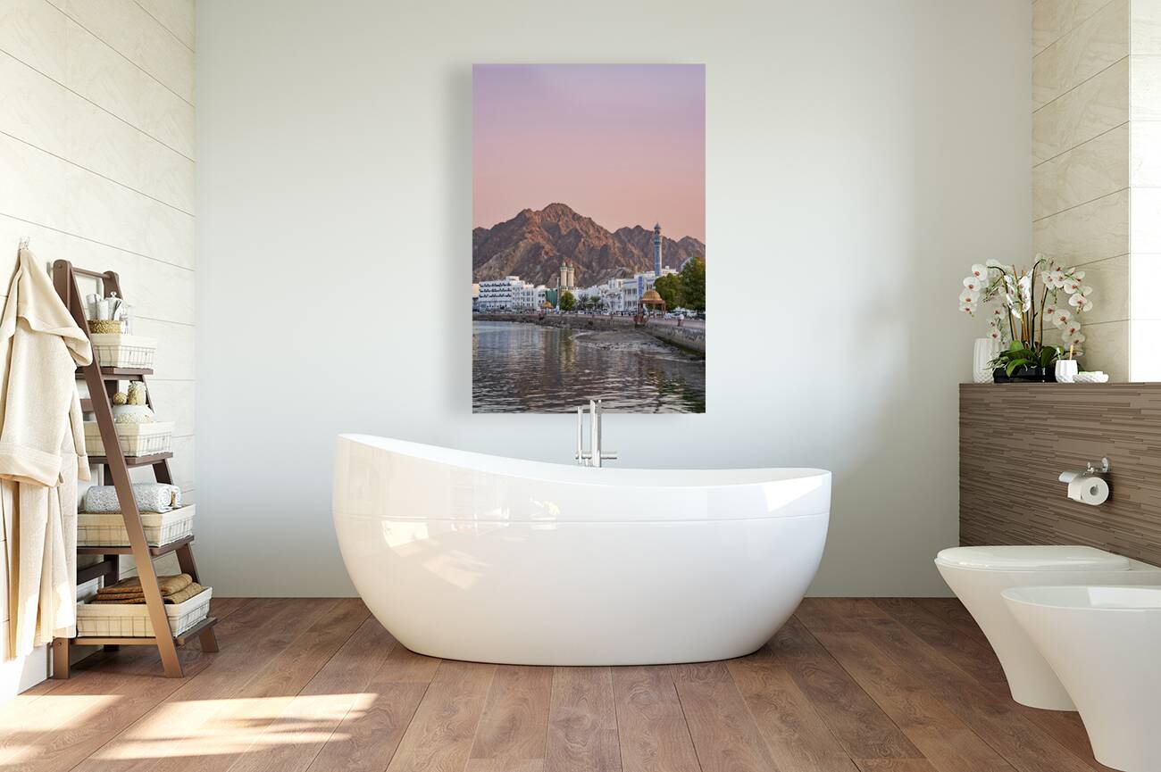 Oman. Muscat. Cityscape at sunset Reproduction