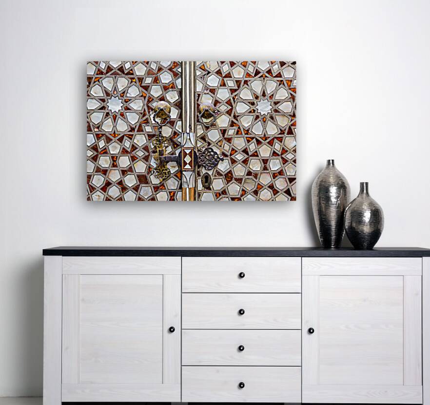 Istanbul Turkey. Topkapi Palace. Decorated door in the Harem Reproduction