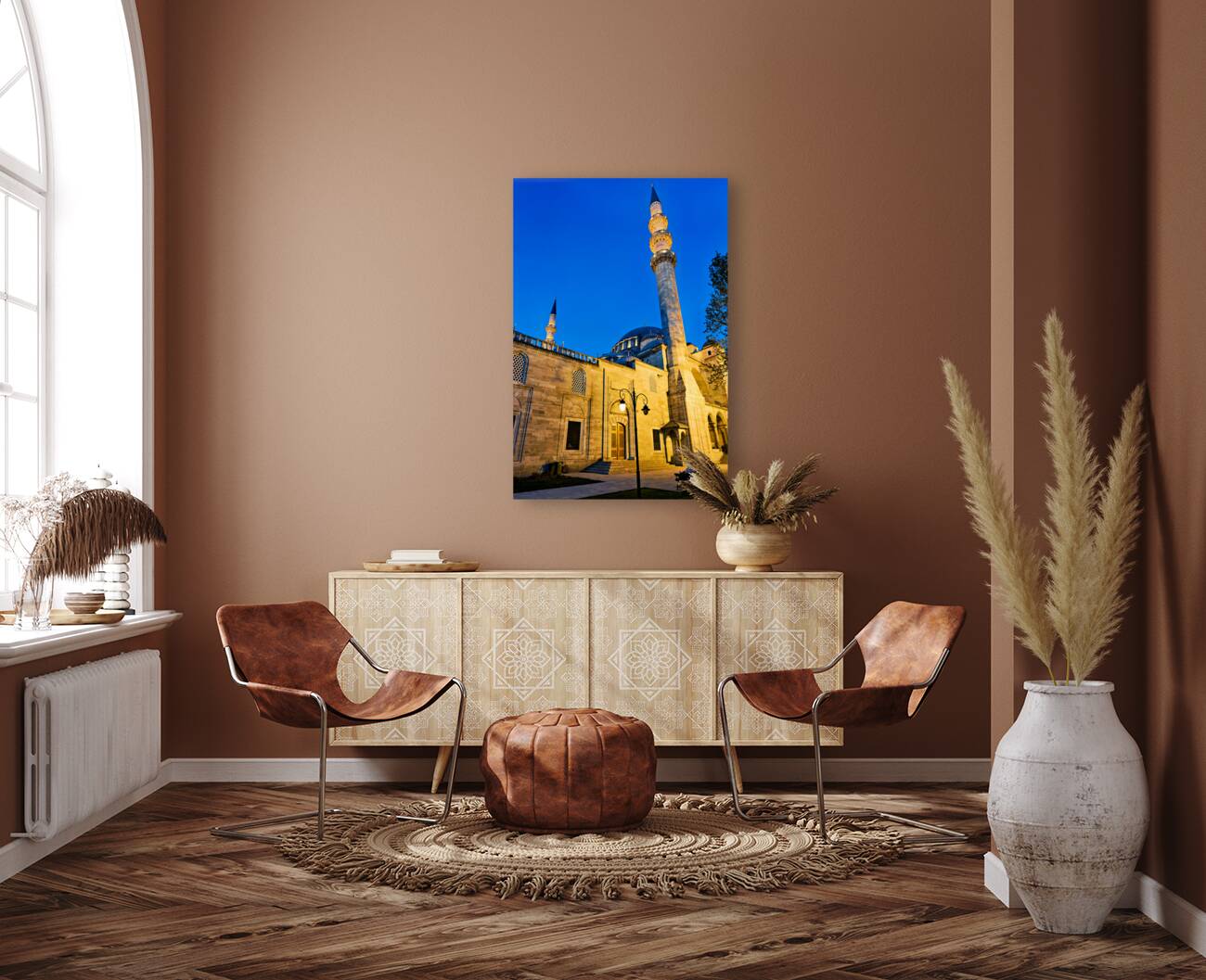 Istanbul Turkey. Süleymaniye Mosque at sunset Reproduction