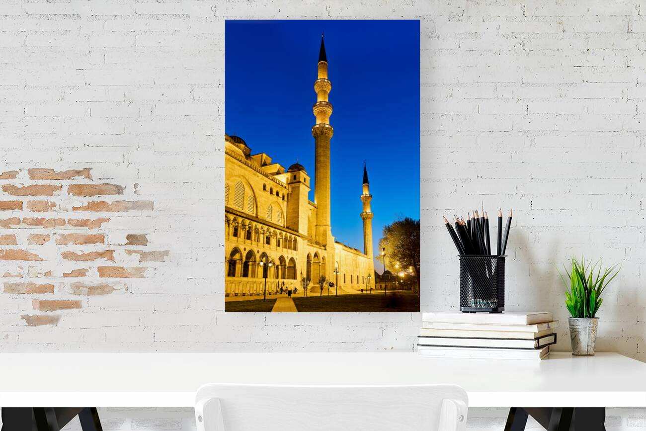 Istanbul Turkey. Süleymaniye Mosque at sunset Reproduction