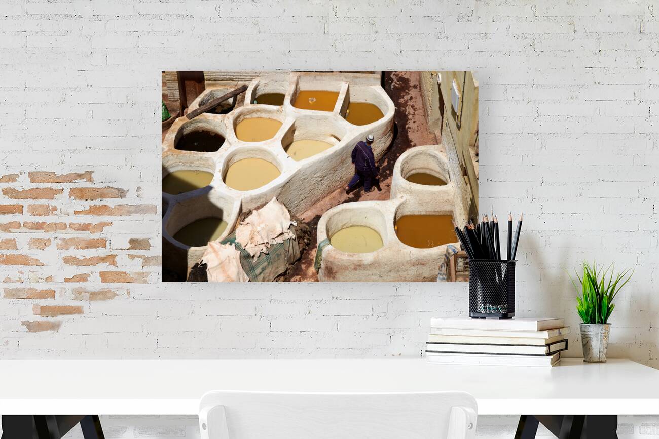 Morocco Fez. Tannery Sidi Moussa in the Medina Reproduction