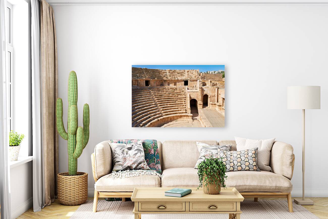 Jordan. The greco roman city of Gerasa Jerash. The theatre Reproduction