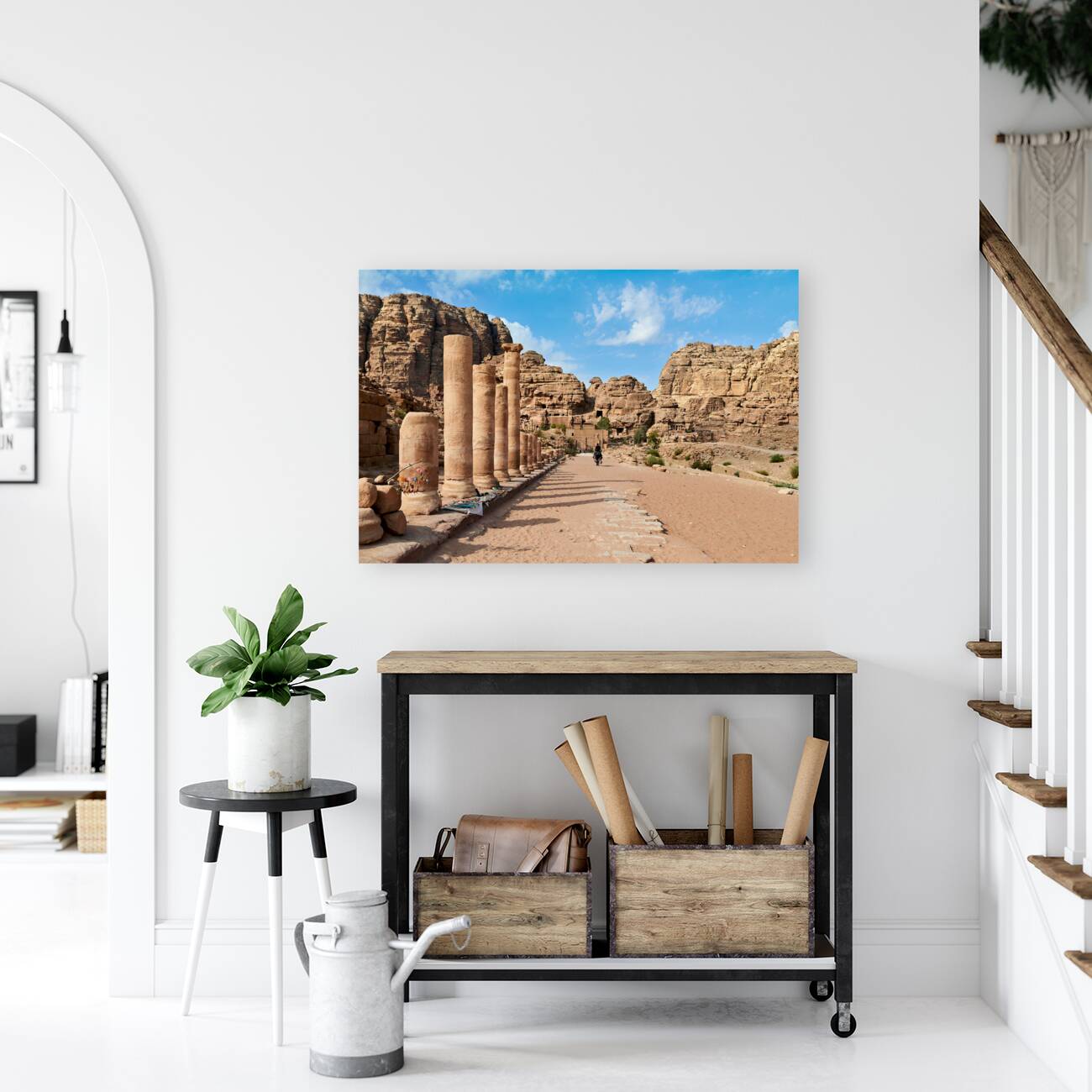 Jordan. Petra archaeological site. The Hadrian Gate also known as the Temenos Gate Reproduction