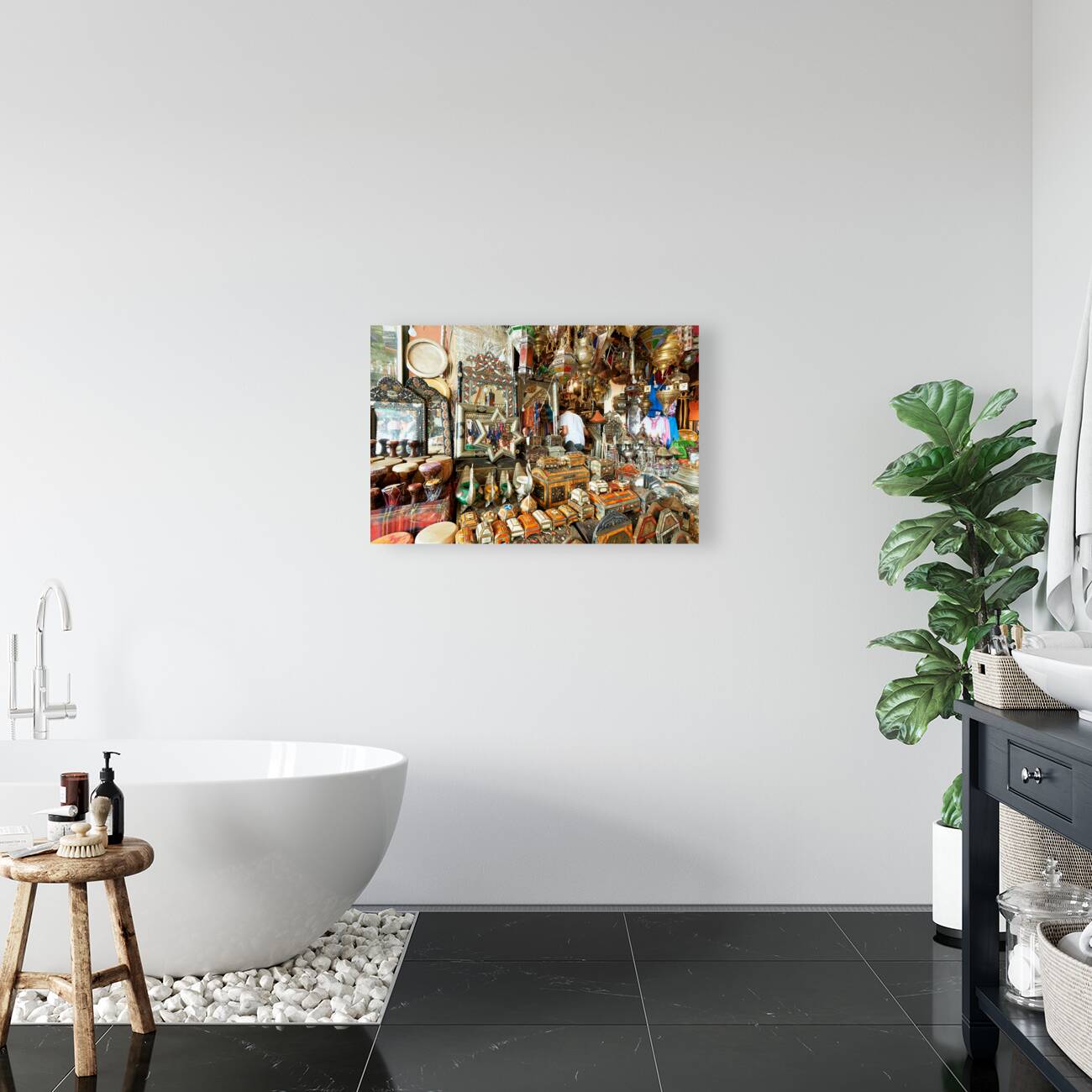 Morocco Marrakesh. Souvenir shop in the old town Reproduction