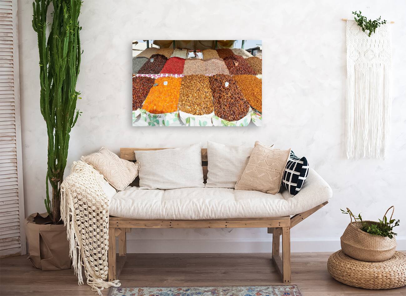 Morocco Marrakesh. Sale of dried fruit Reproduction