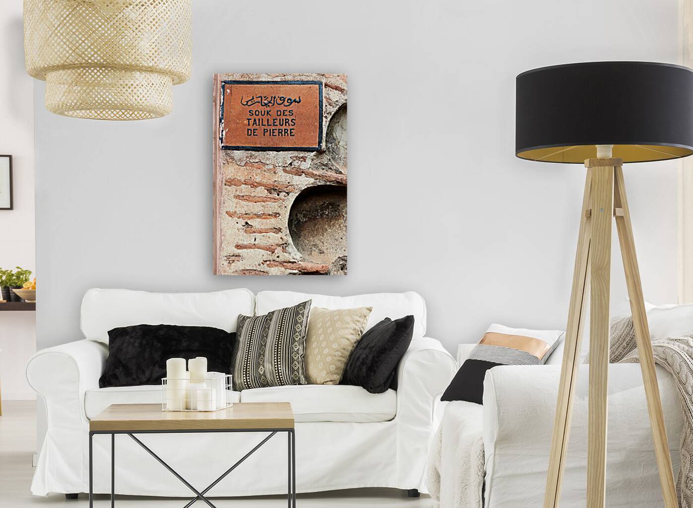 Morocco Marrakesh. Stonemasons souk Reproduction