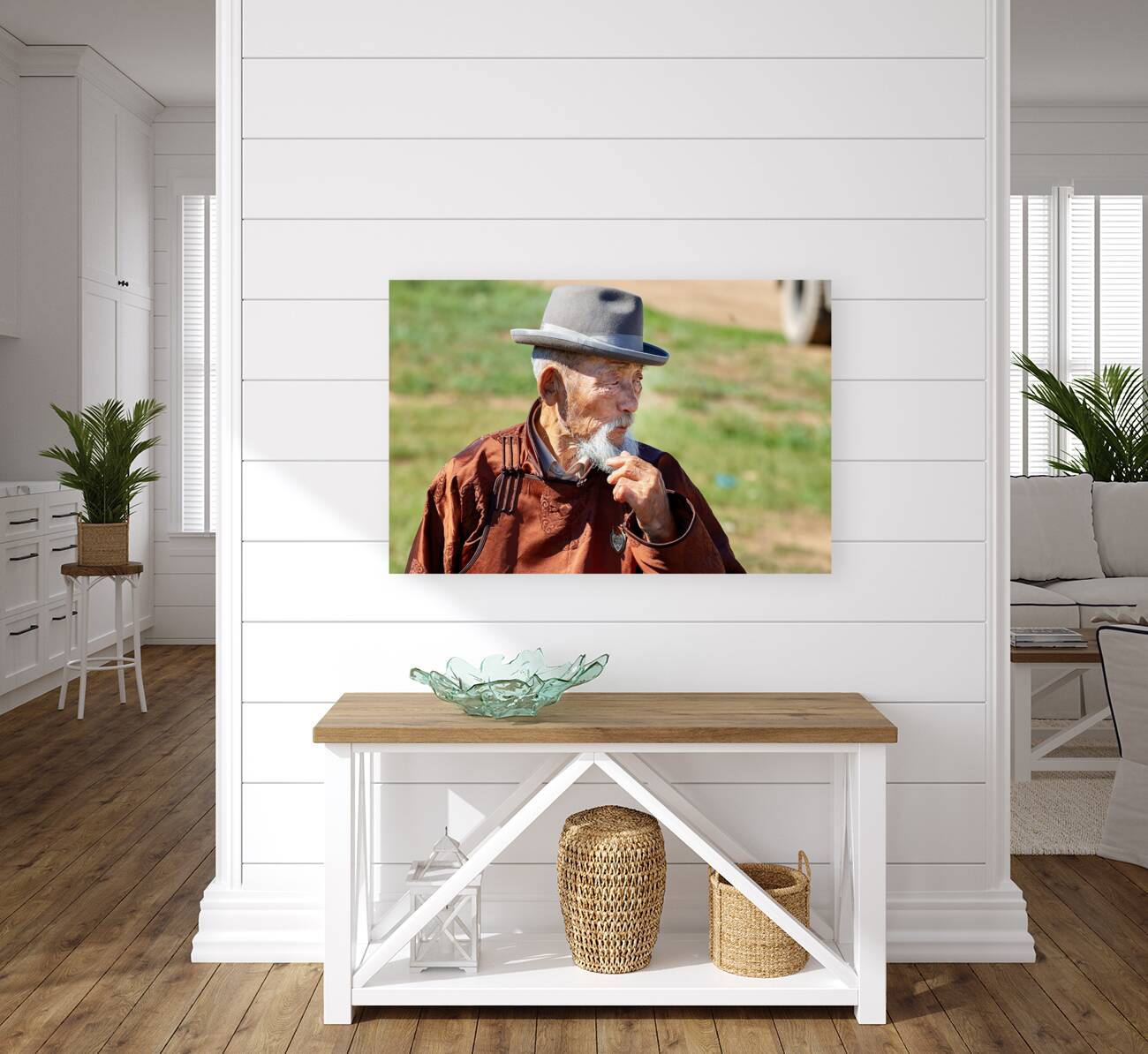 Mongolia. Portrait of an old man Reproduction