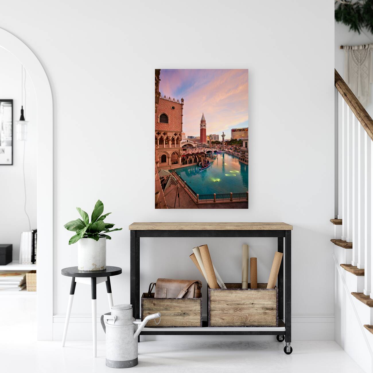 Venetian Hotel at Sunset. Las Vegas Nevada USA Reproduction