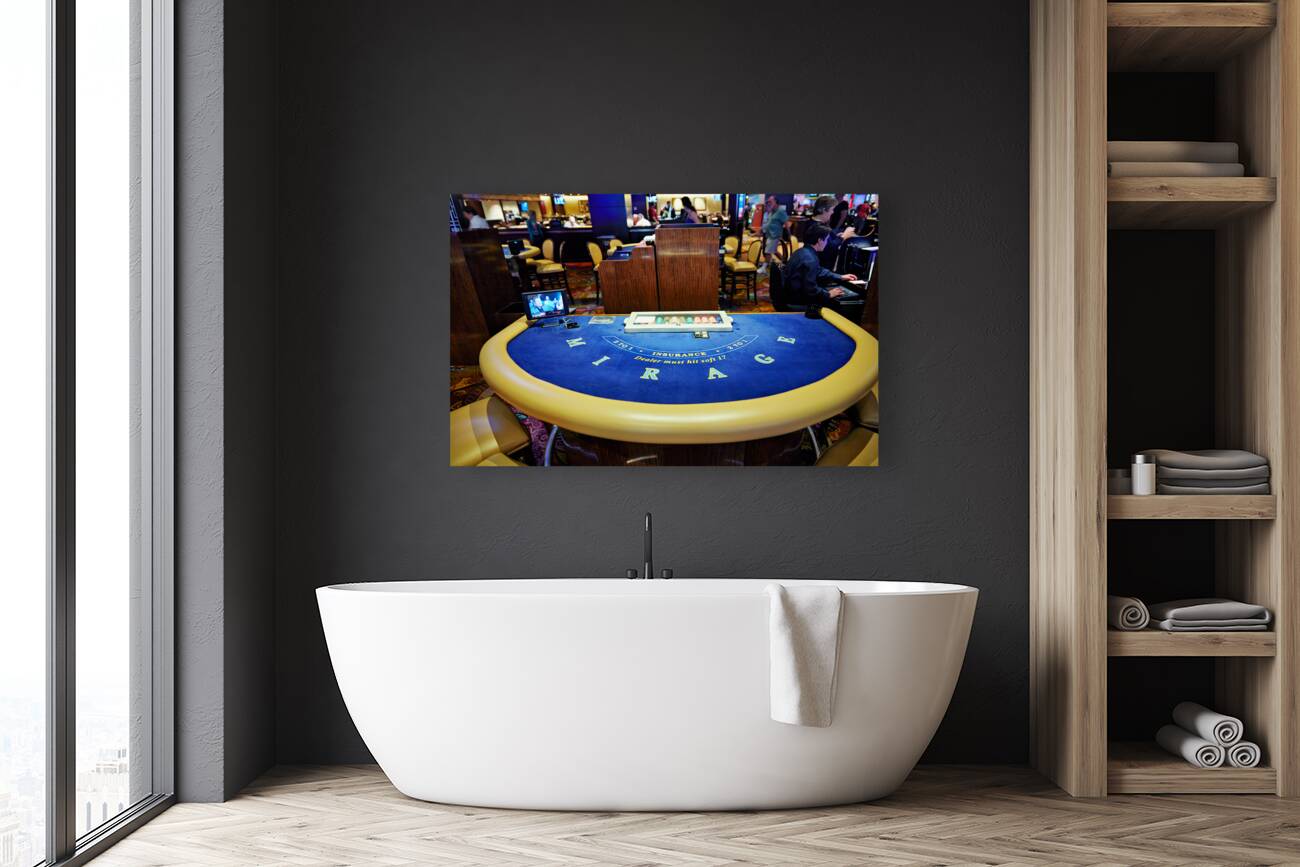 Roulette table at the Casino of Caesars Palace Hotel. Las Vegas Nevada USA Reproduction