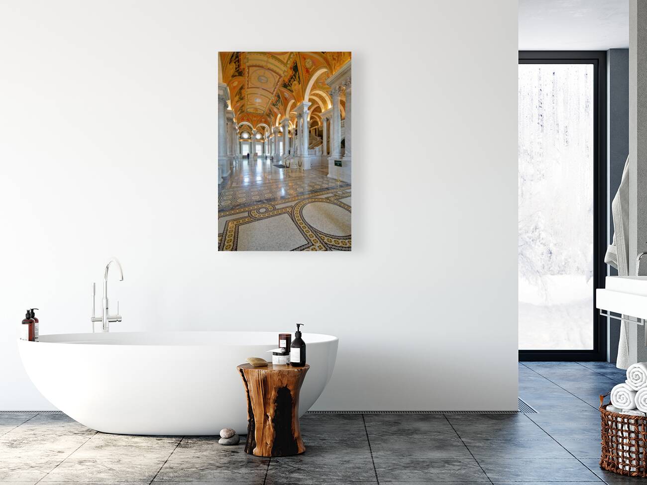 Inside the Library of Congress. Washington D.C. Reproduction