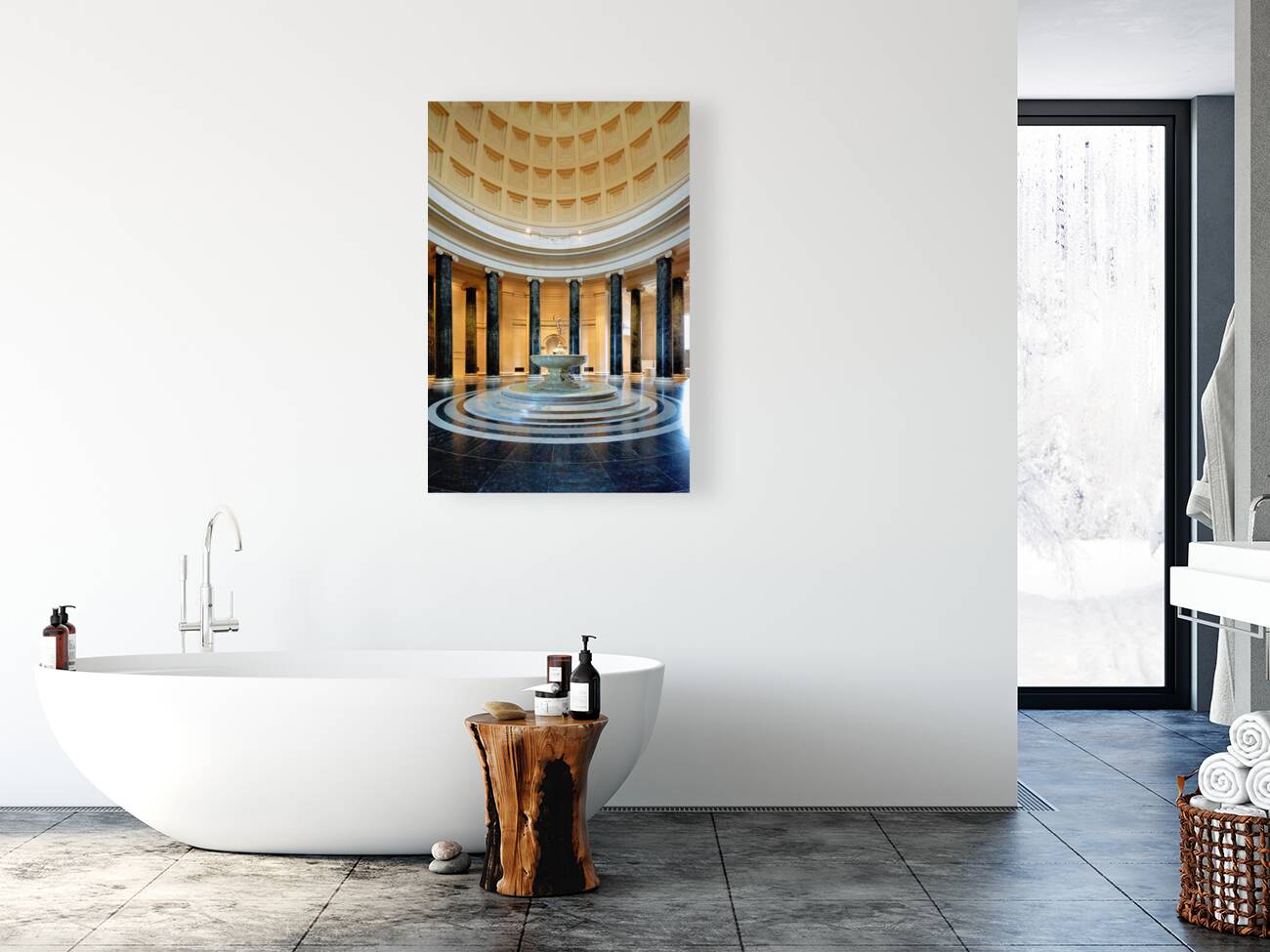 The central rotunda in the West Wing of the National Gallery of Art in Washington D.C. Reproduction
