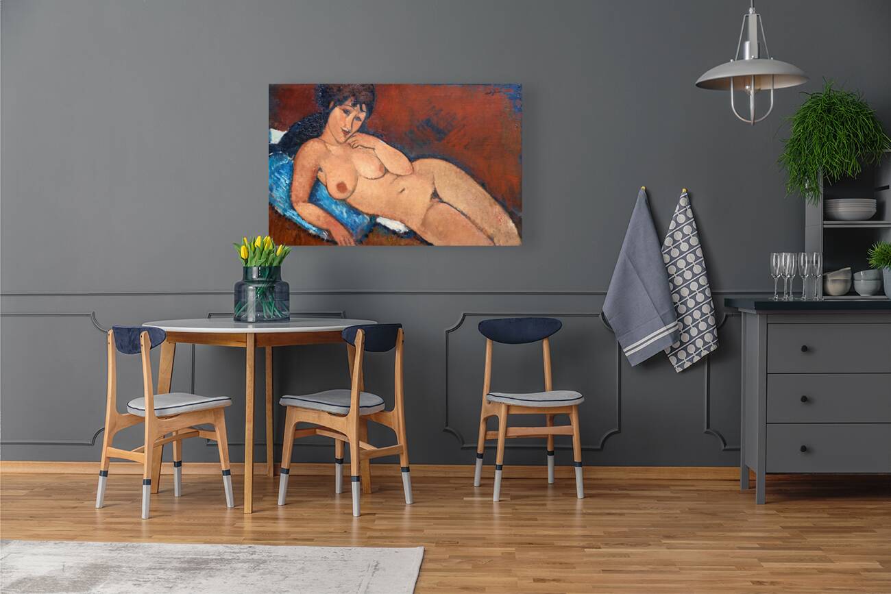 Amedeo Modigliani - Nude on a Blue Cushion - 1917 Reproduction