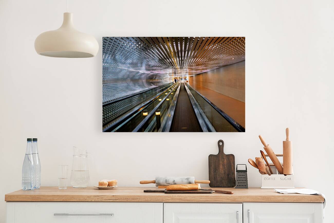 The walkway connecting East and West Buildings of the National Gallery of Art. Washington D.C. Reproduction