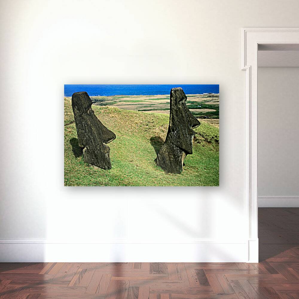 Moai statues at Easter Island Chile. Reproduction