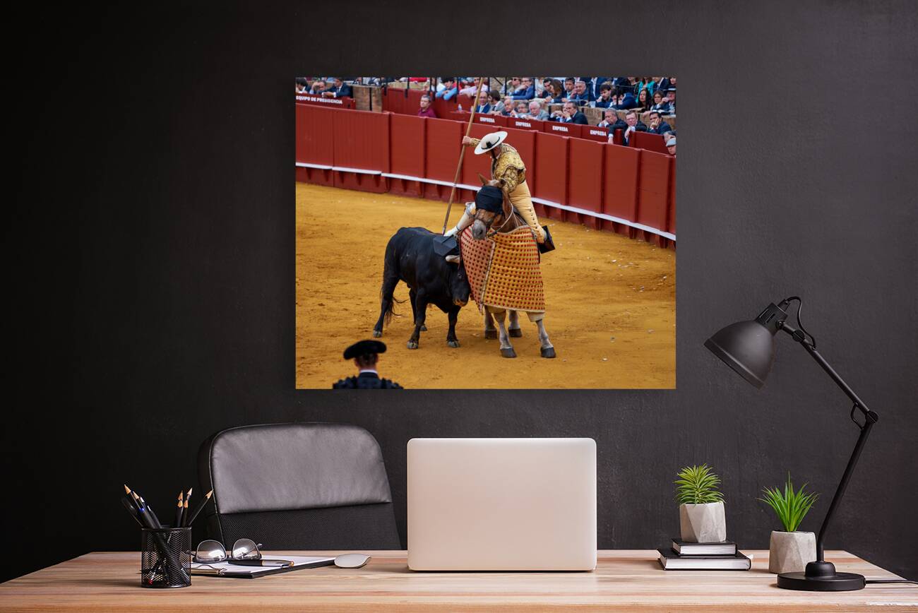 ANDALUSIA SPAIN. Bullfight in Seville Arena Reproduction