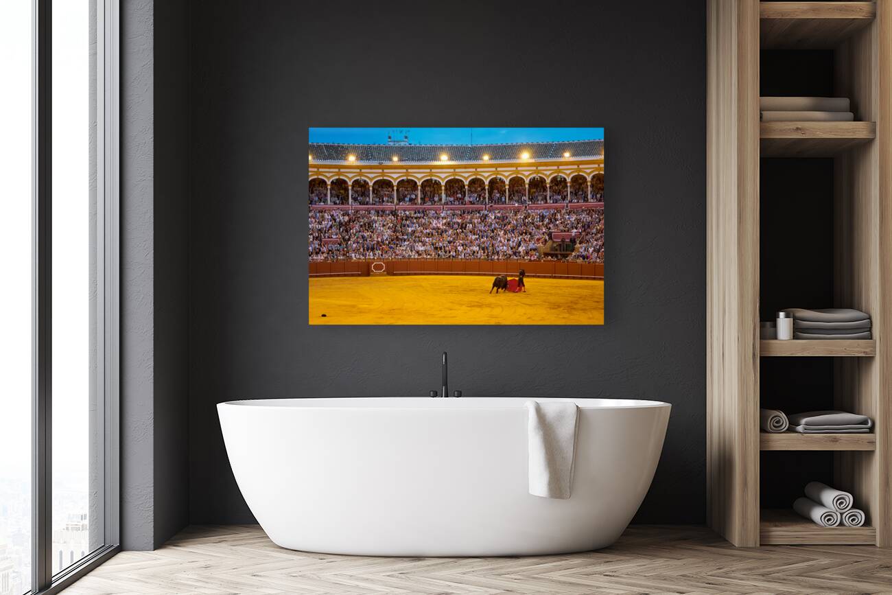 ANDALUSIA SPAIN. Bullfight in Seville Arena Reproduction