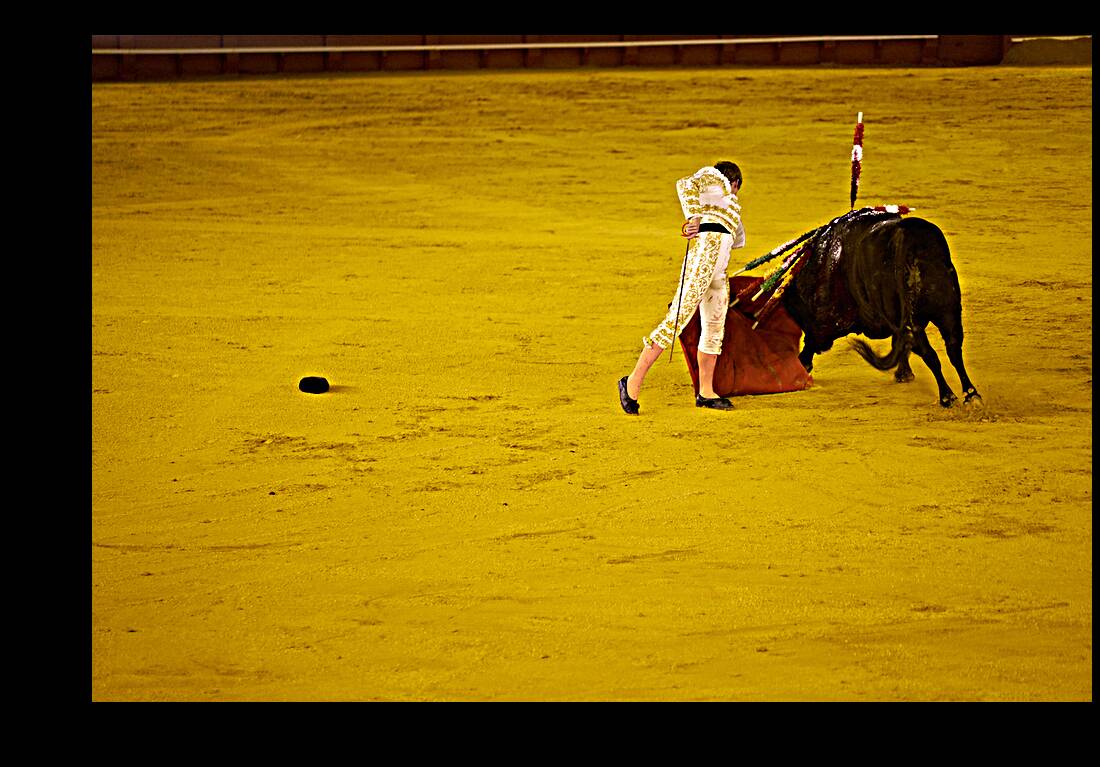 ANDALUSIA SPAIN. Bullfight in Seville Arena Reproduction