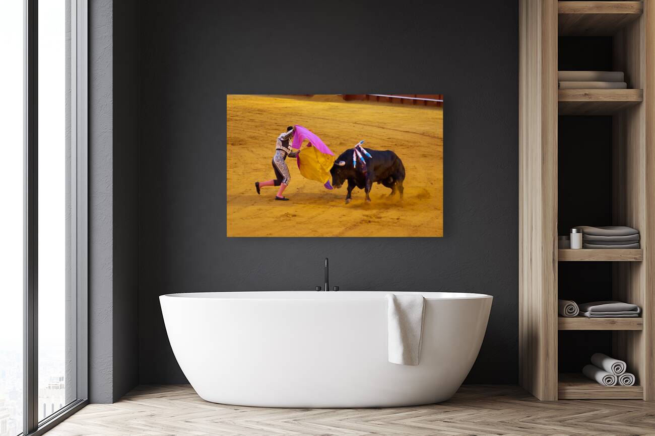 ANDALUSIA SPAIN. Bullfight in Seville Arena Reproduction