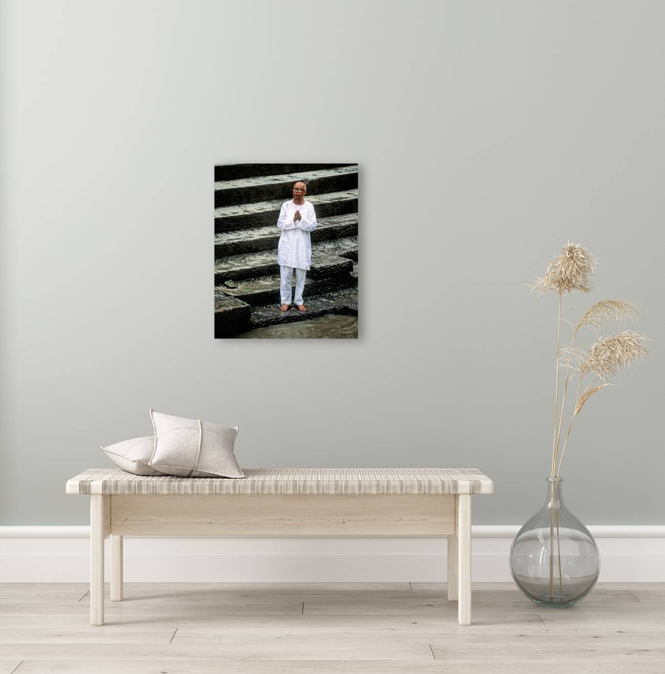 Nepal. Kathmandu. A pilgrim in Pashupatinath Reproduction