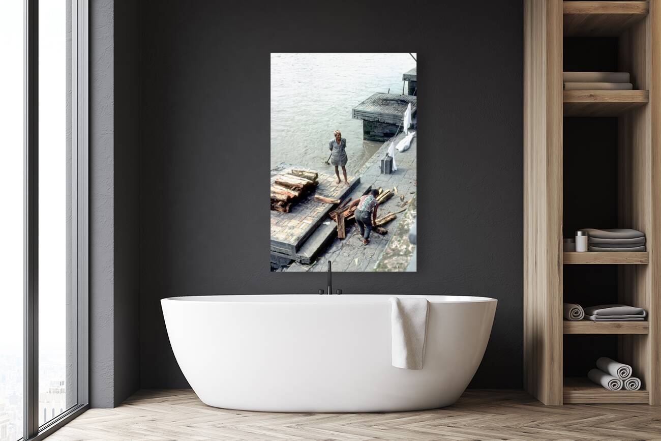 Nepal. Kathmandu. Cremation in Pashupatinath Reproduction