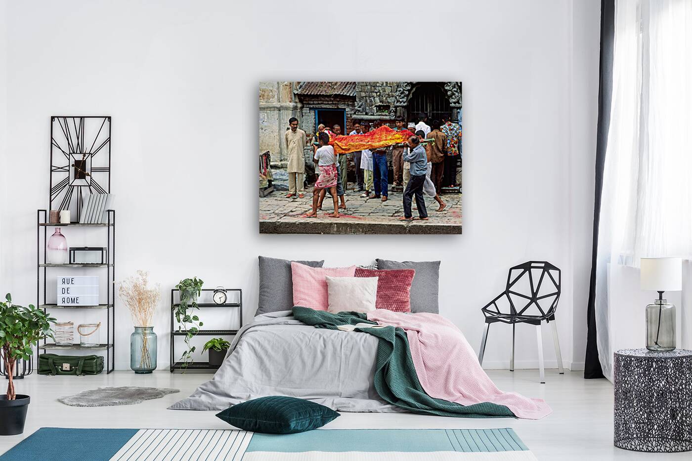 Nepal. Kathmandu. Cremation in Pashupatinath Reproduction