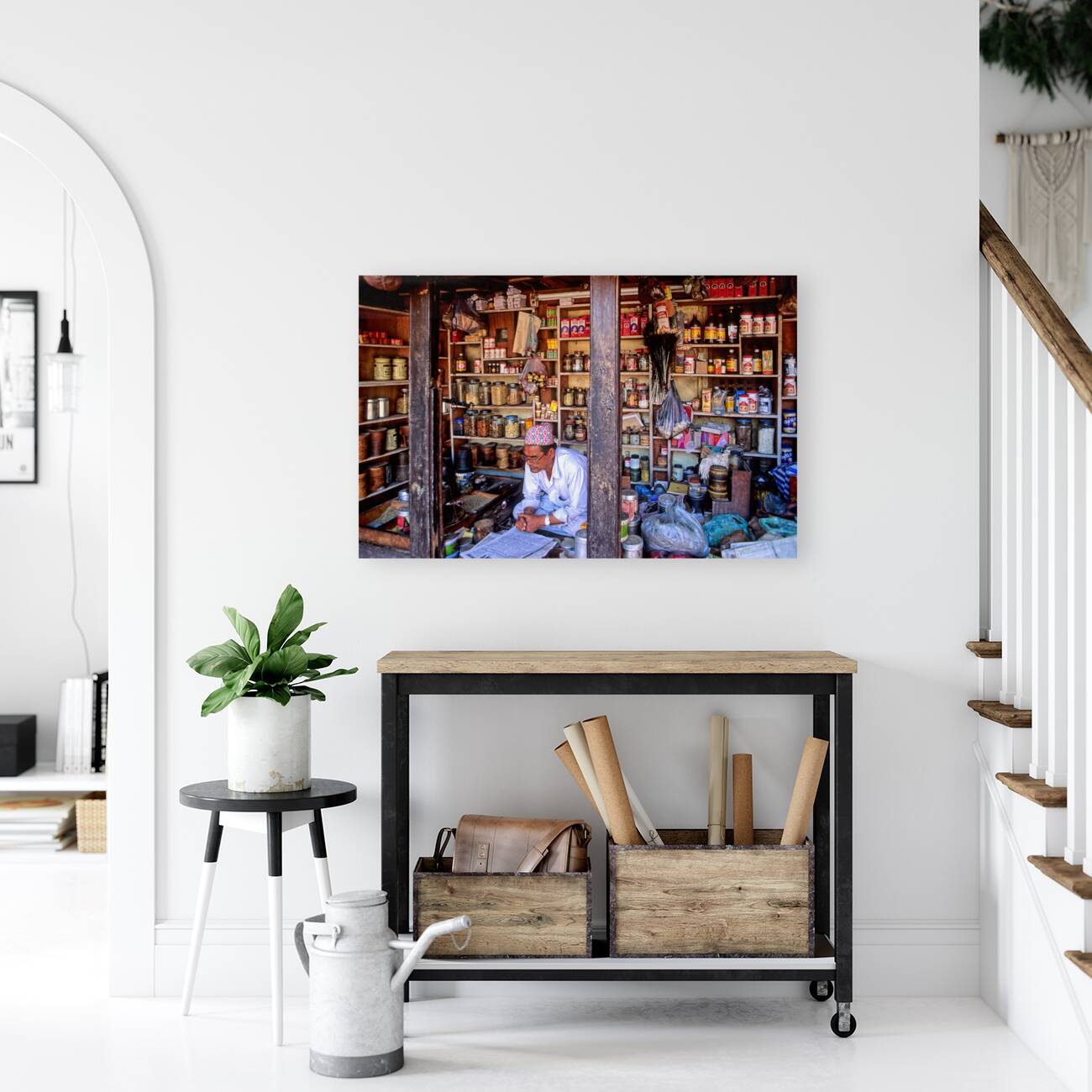 Nepal. Kathmandu. Grocer Reproduction