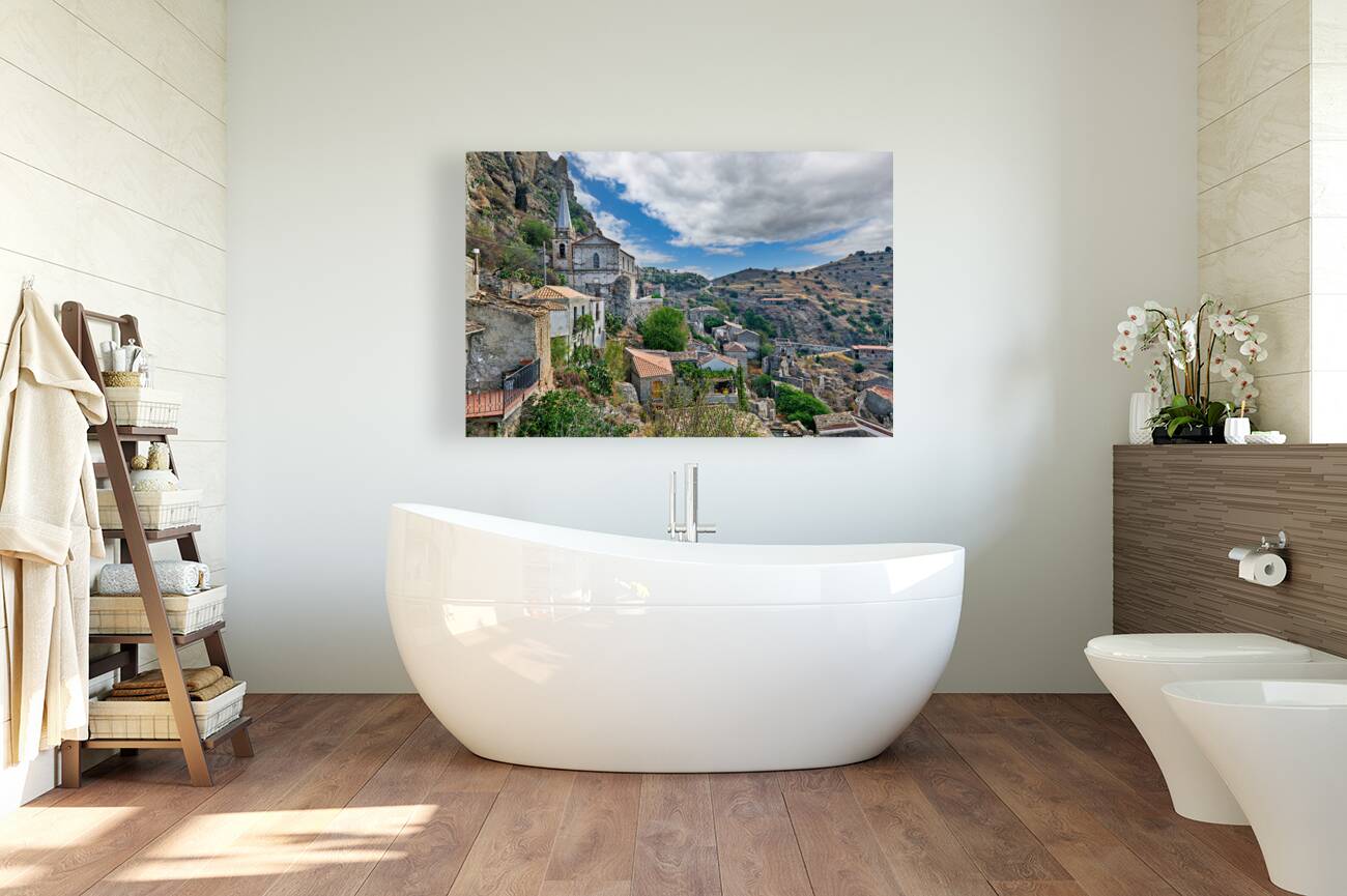 Pentedattilo Calabria Italy. Abandoned ghost town Reproduction