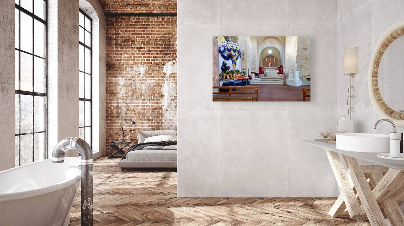 Gerace Calabria Italy. The interior of the Norman Cathedral Reproduction