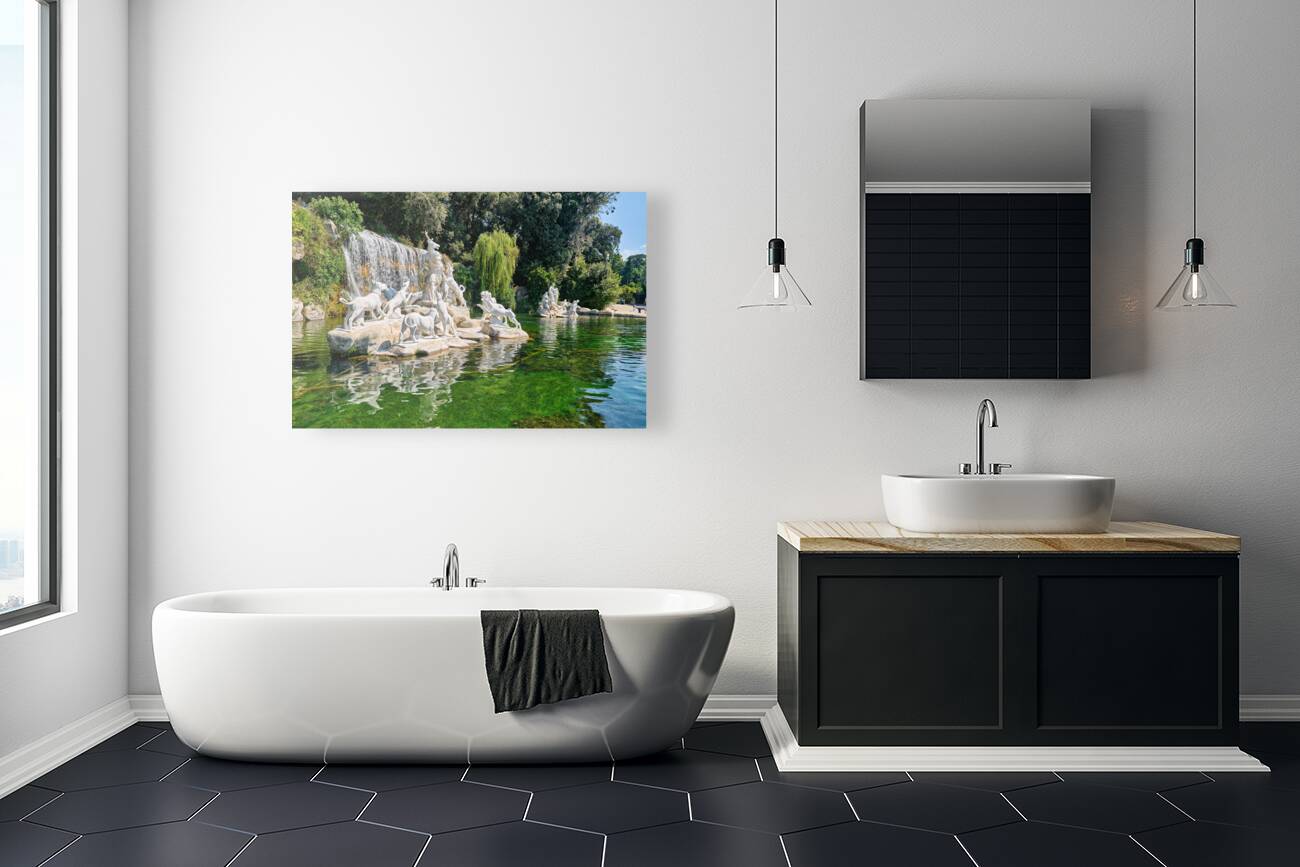 Caserta Campania Italy. The Royal Palace. The fountain of Diana and Actaeon Reproduction