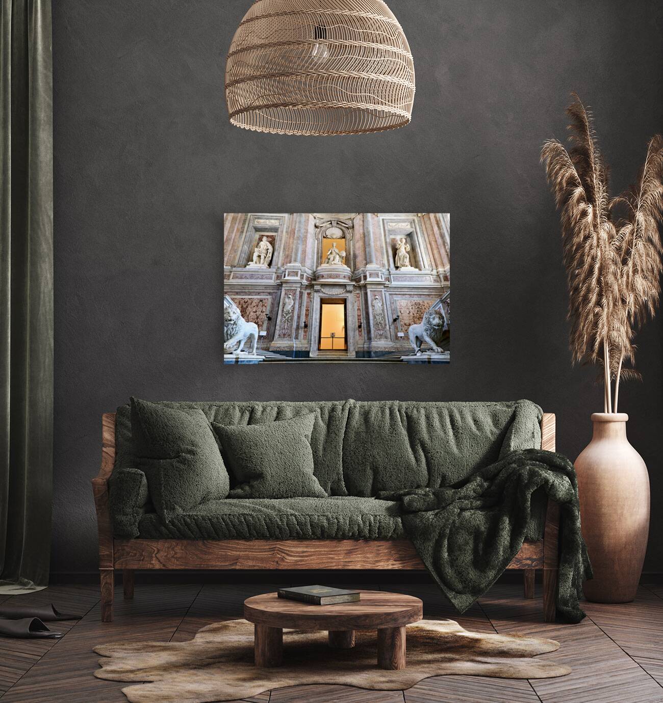 Caserta Campania Italy. The majestic entrance to the Royal Palace Reproduction