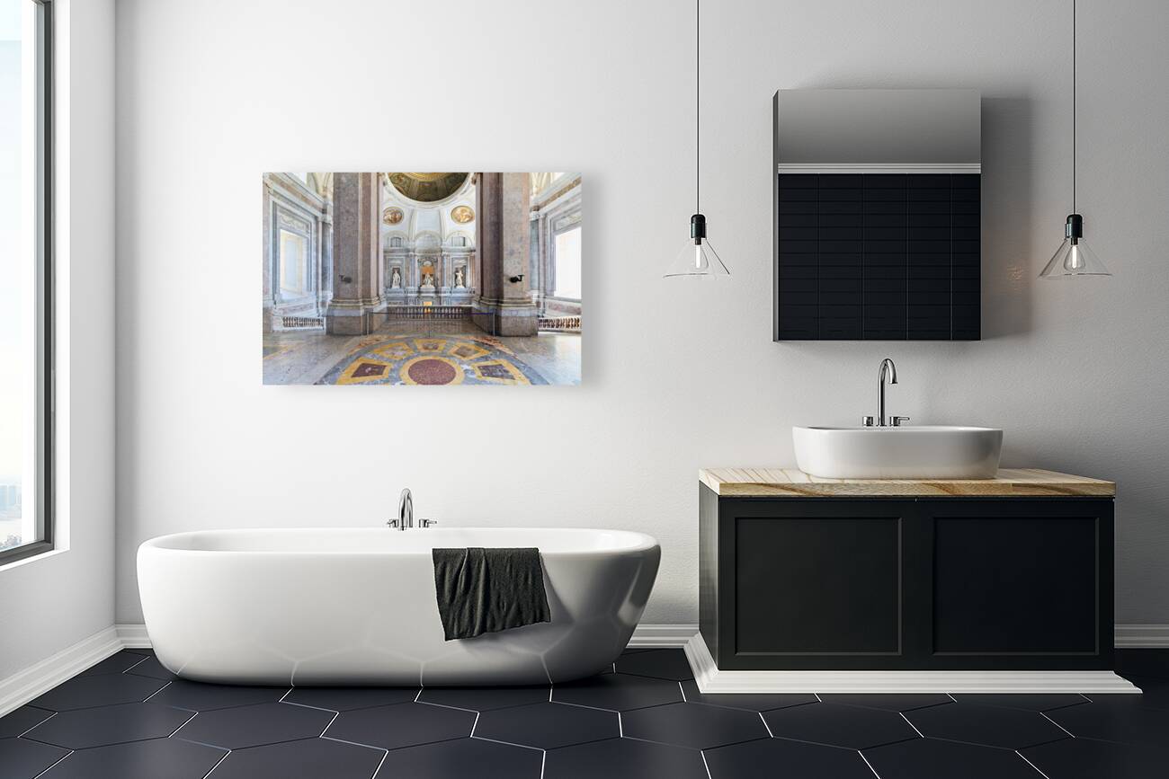 Caserta Campania Italy. The Royal Palace. The upper vestibule Reproduction