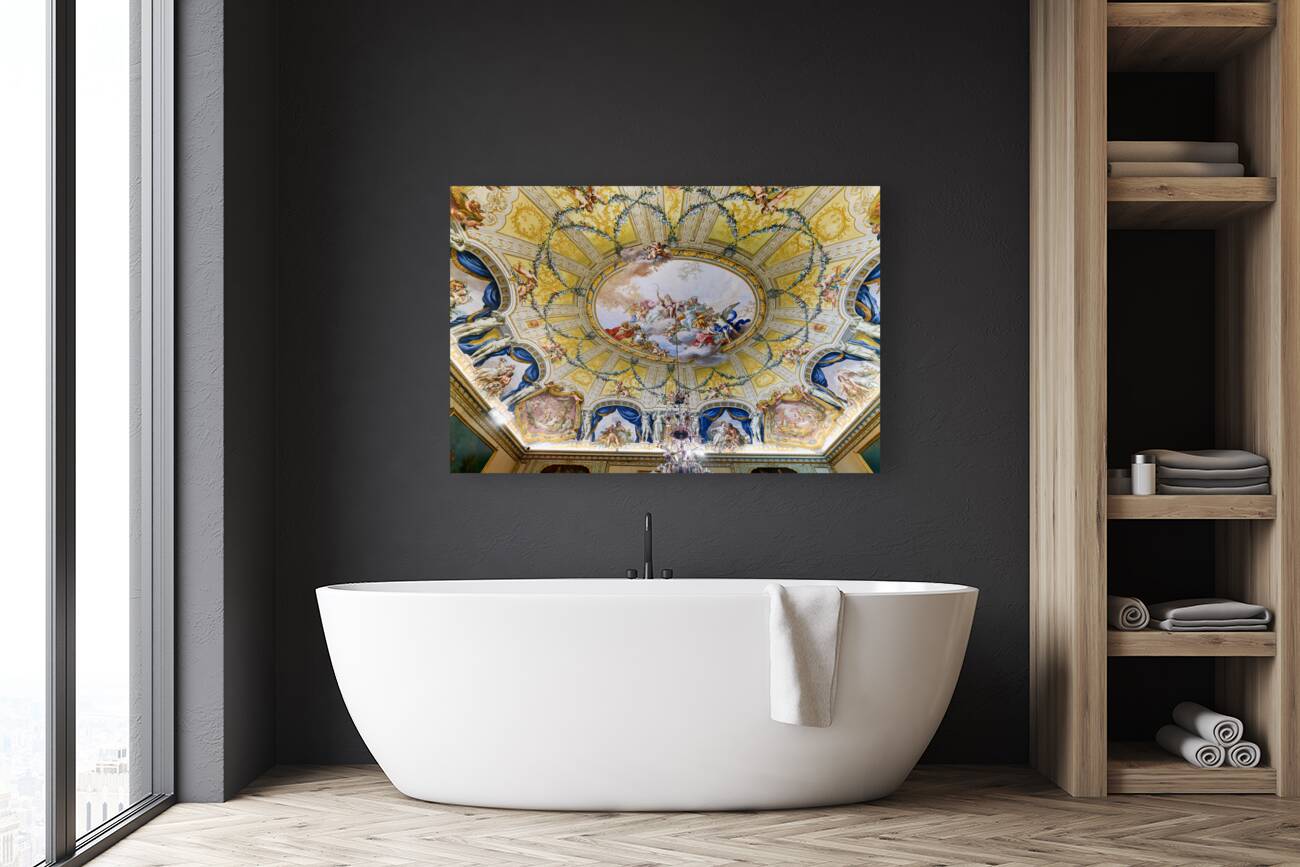 Caserta Campania Italy. The Royal Palace. The ceiling of Queen Maria Carolina apartment Reproduction