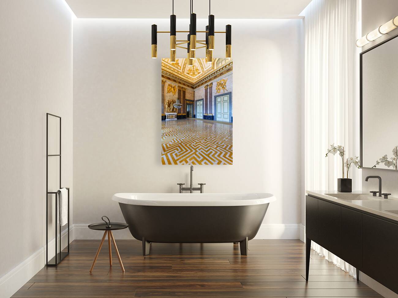 Caserta Campania Italy. The Royal Palace. The Hall of Astrea Reproduction