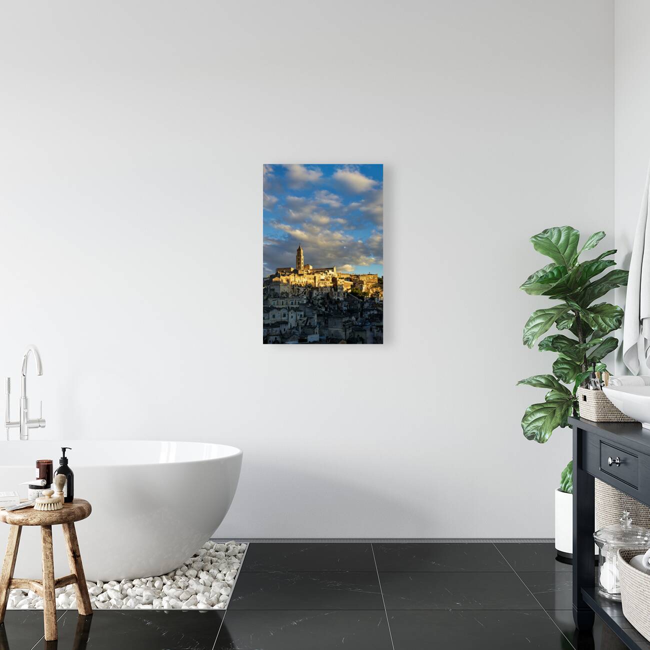 Matera Basilicata Italy. Cityscape. I sassi di Matera Reproduction