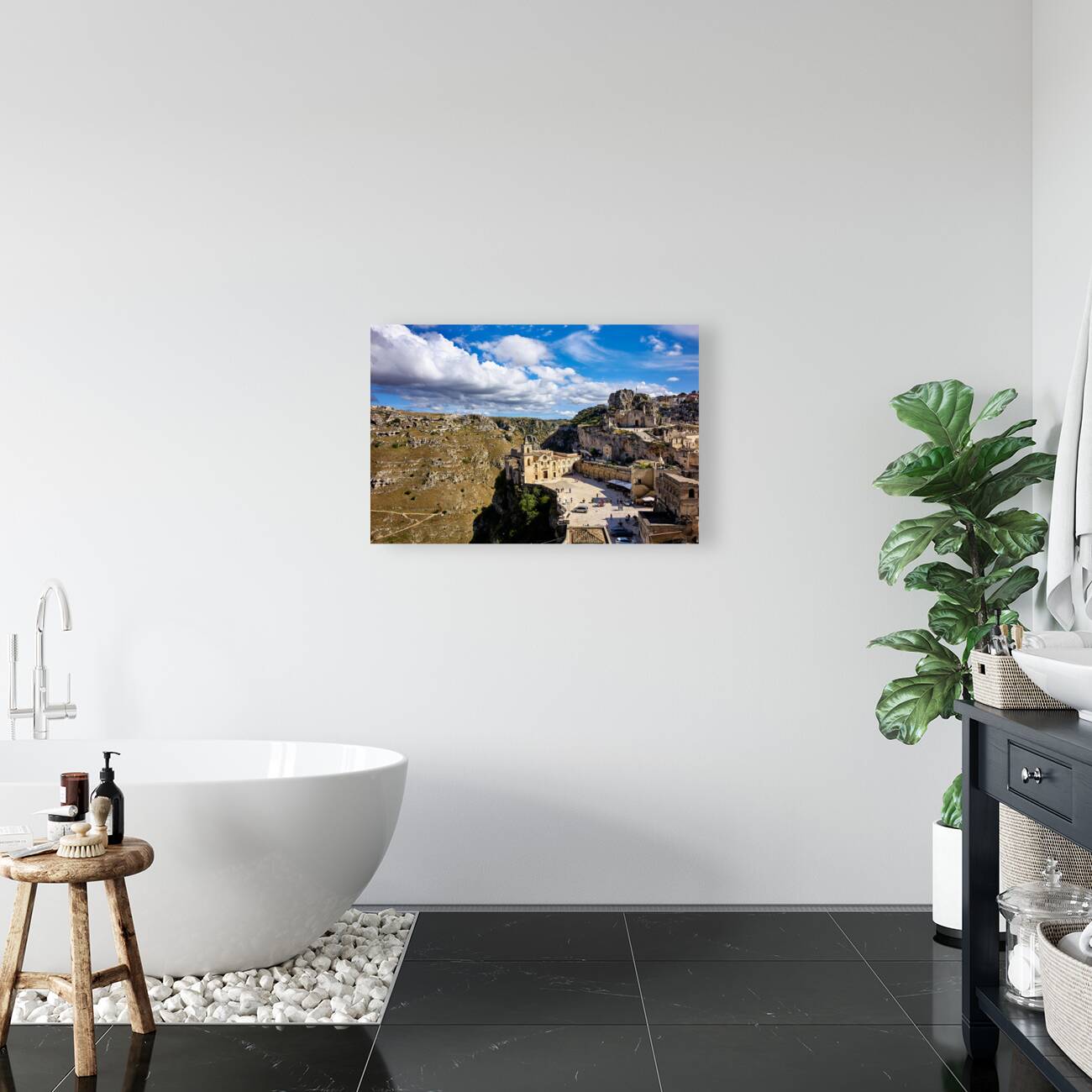 Matera Basilicata Italy. Saint Peter Caveoso Church Reproduction