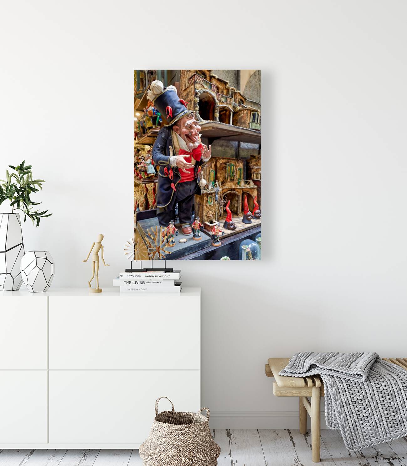 Naples Campania Italy. Statues figurines of the Christmas Nativity Scene in the artisan workshops of Via San Gregorio Armeno Reproduction