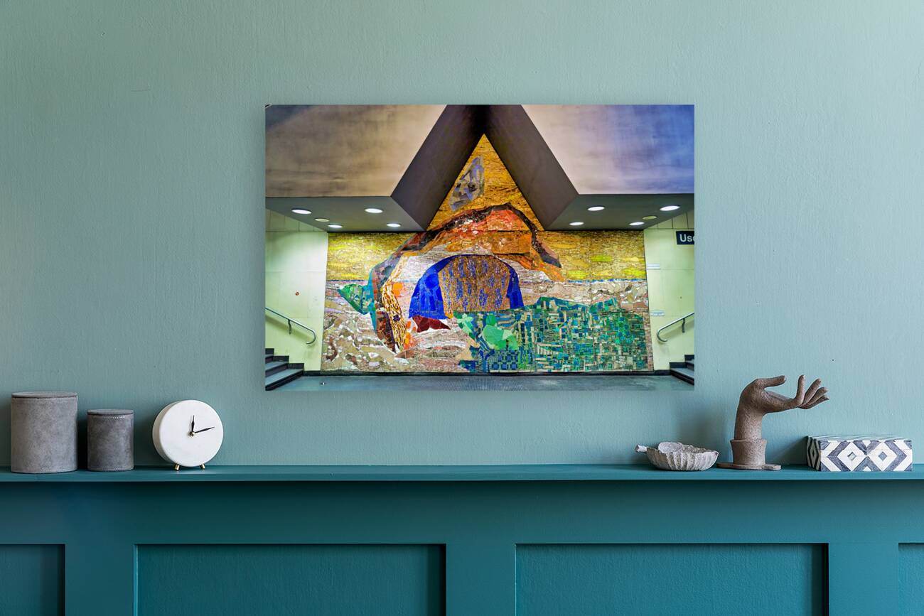 Naples Campania Italy. Artwork at metro subway station Reproduction