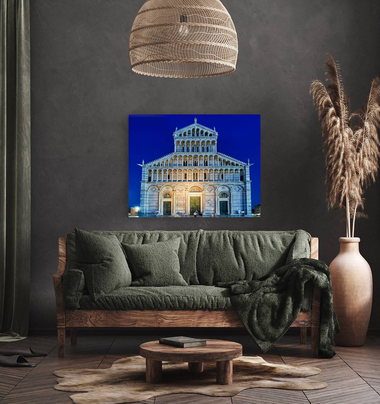 Pisa Tuscany Italy. Piazza dei Miracoli Square of Miracles. The Cathedral at sunset Reproduction