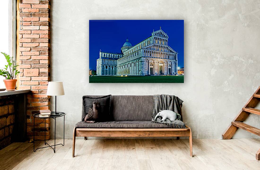 Pisa Tuscany Italy. Piazza dei Miracoli Square of Miracles. The Cathedral at sunset Reproduction