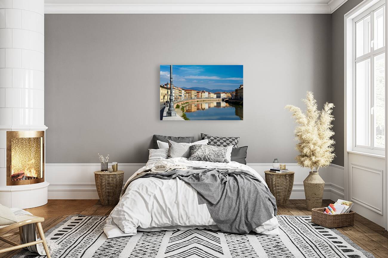 Pisa Tuscany Italy. The Arno river Reproduction