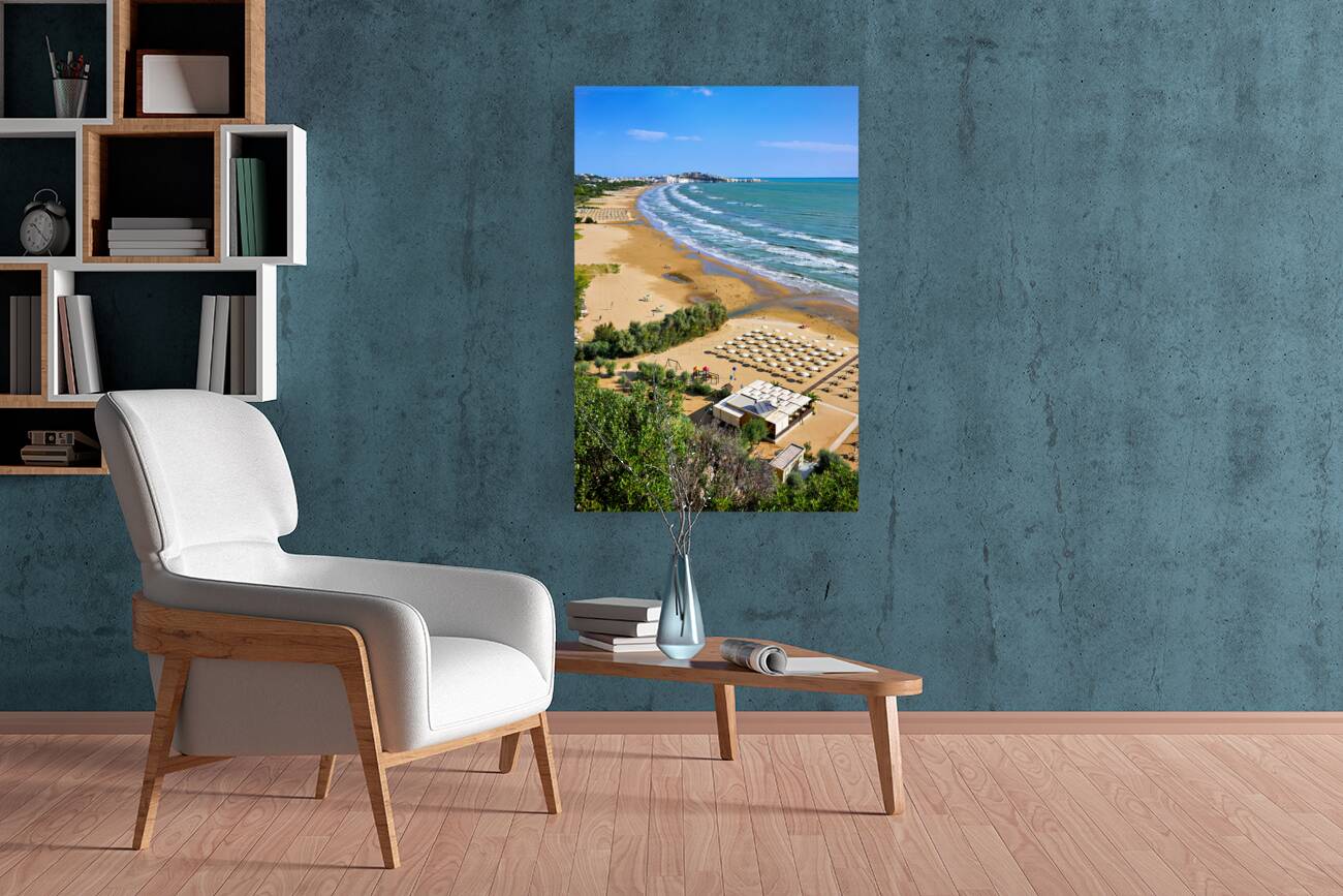 Vieste Gargano. Apulia Puglia Italy. The beach Reproduction